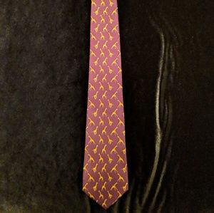 Ralph Lauren Magenta Giraffe Tie